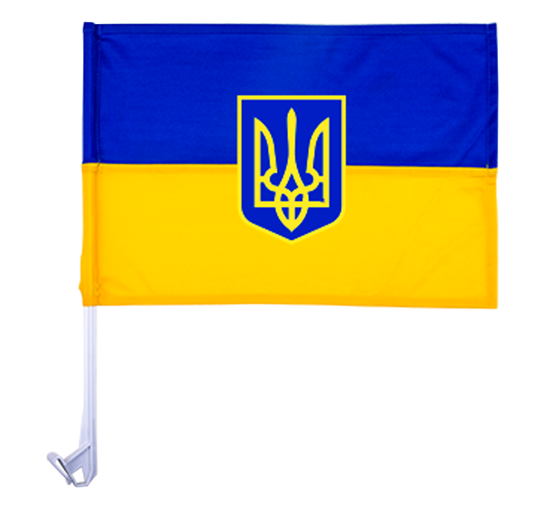 Автомобильный флаг Украины с гербом - 1