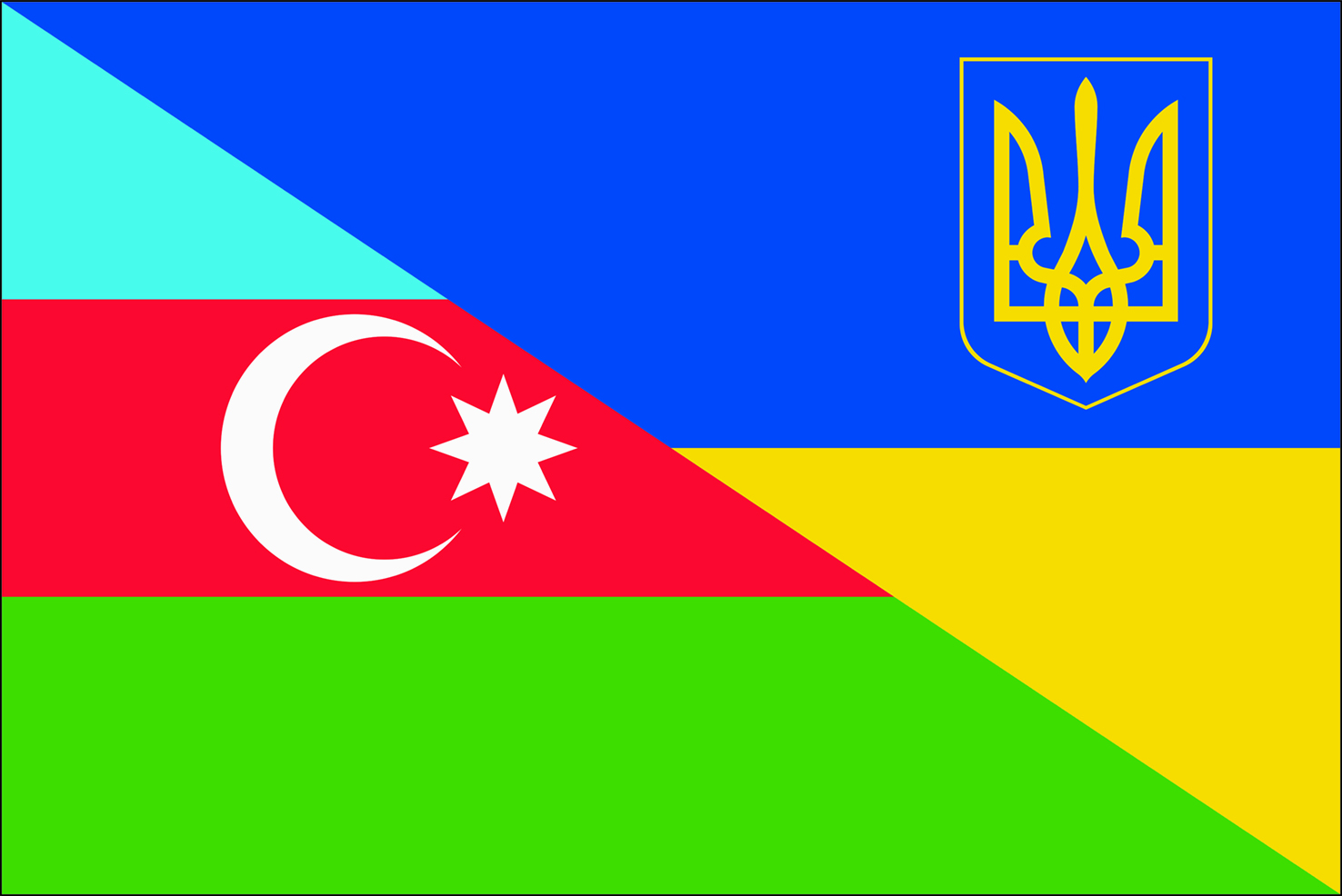 Флаг Азербайджан Украина - 1